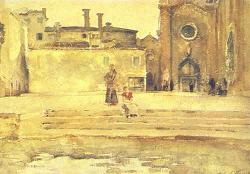 John Singer Sargent Piazza, Venice Norge oil painting art